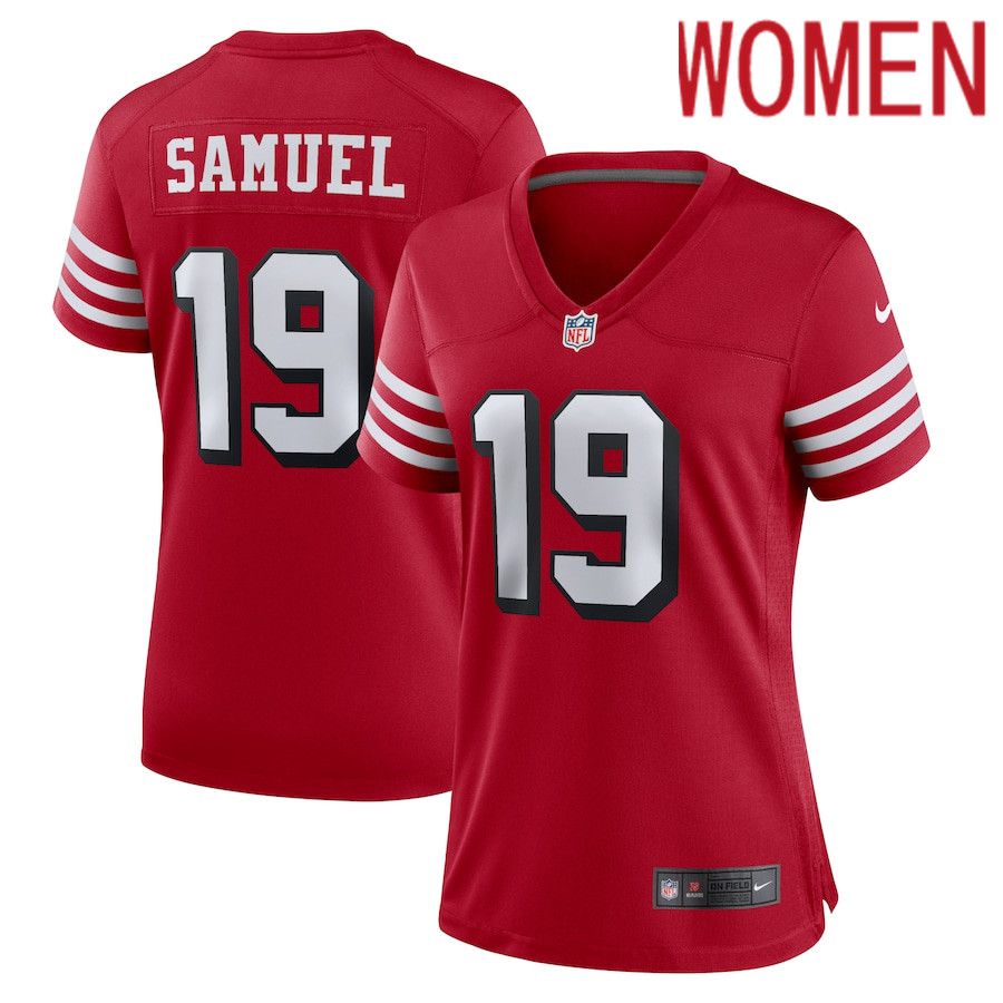 Women San Francisco 49ers #19 Deebo Samuel Nike Scarlet Alternate Team Game NFL Jersey->women nfl jersey->Women Jersey